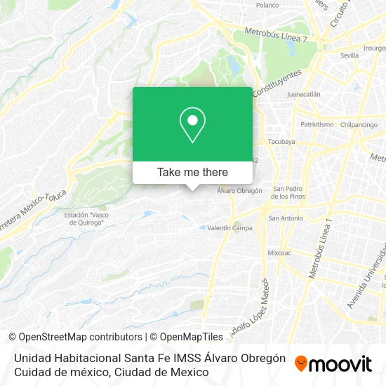 Unidad Habitacional Santa Fe IMSS Álvaro Obregón Cuidad de méxico map