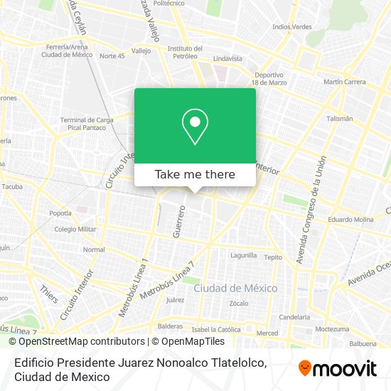 Mapa de Edificio Presidente Juarez  Nonoalco Tlatelolco