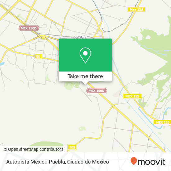 Mapa de Autopista Mexico Puebla