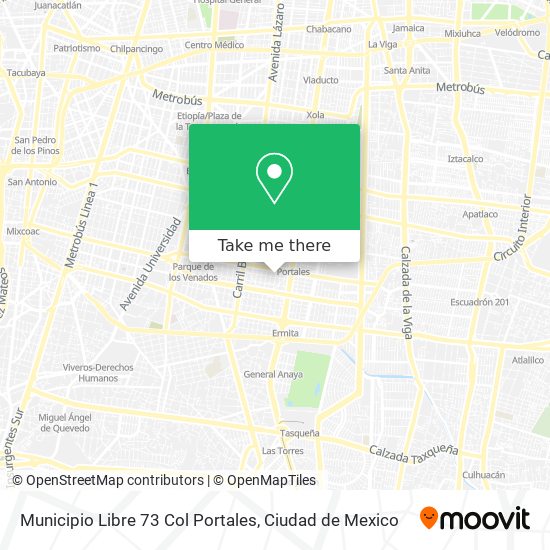 Municipio Libre  73 Col  Portales map