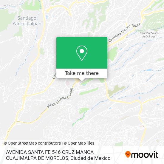 Mapa de AVENIDA SANTA FE 546  CRUZ MANCA  CUAJIMALPA DE MORELOS