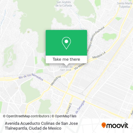 Avenida Acueducto  Colinas de San Jose  Tlalnepantla map