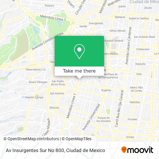 Av  Insurgentes Sur No  800 map