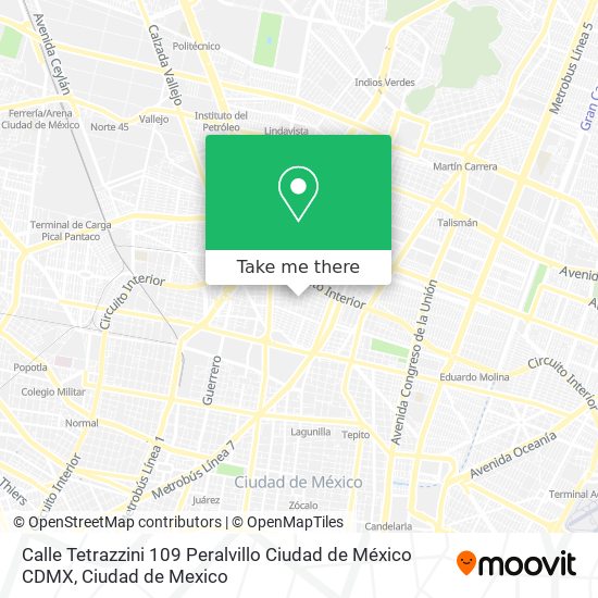 Calle Tetrazzini 109  Peralvillo  Ciudad de México  CDMX map