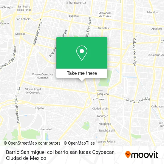 Barrio San miguel col  barrio san lucas Coyoacan map