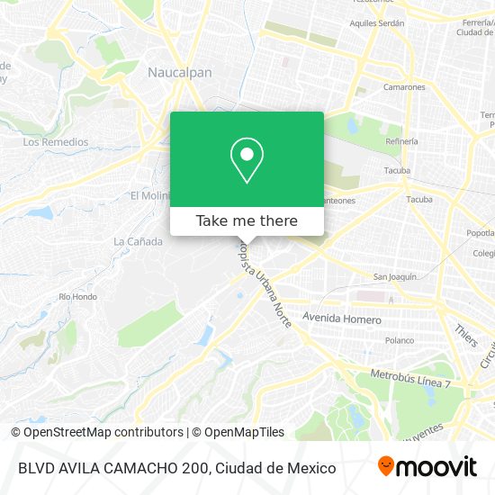 BLVD AVILA CAMACHO 200 map