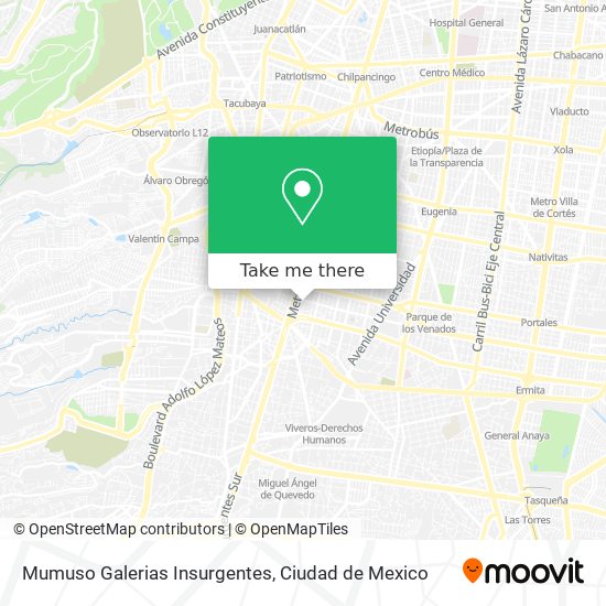 Mumuso Galerias Insurgentes map