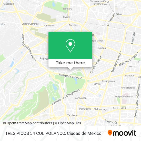 Mapa de TRES PICOS  54  COL  POLANCO