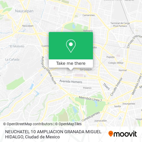 Mapa de NEUCHATEL 10  AMPLIACION GRANADA  MIGUEL HIDALGO