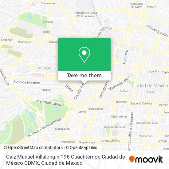 Calz  Manuel Villalongín 196  Cuauhtémoc  Ciudad de México  CDMX map