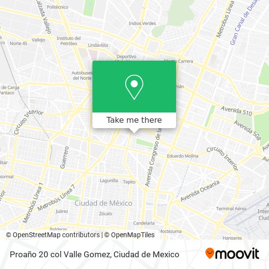 Proaño 20 col  Valle Gomez map