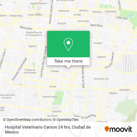 Mapa de Hospital Veterinario Carson 24 hrs