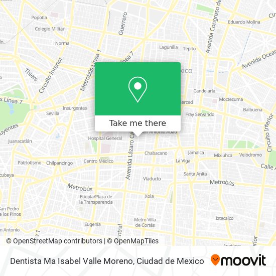 Dentista Ma Isabel Valle Moreno map