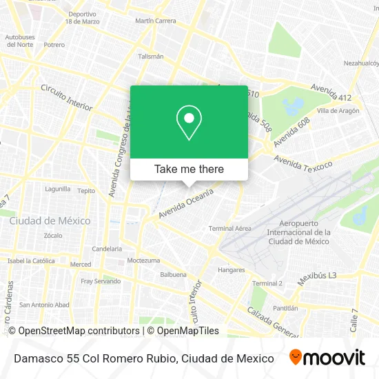 Damasco 55 Col  Romero Rubio map