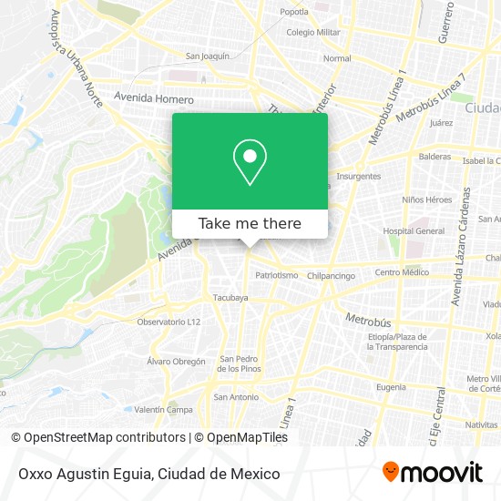 Oxxo Agustin Eguia map