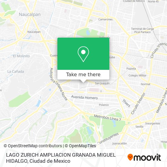 LAGO ZURICH  AMPLIACION GRANADA  MIGUEL HIDALGO map
