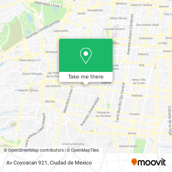 Mapa de Av  Coyoacan 921