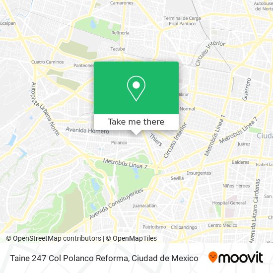 Taine 247  Col  Polanco Reforma map