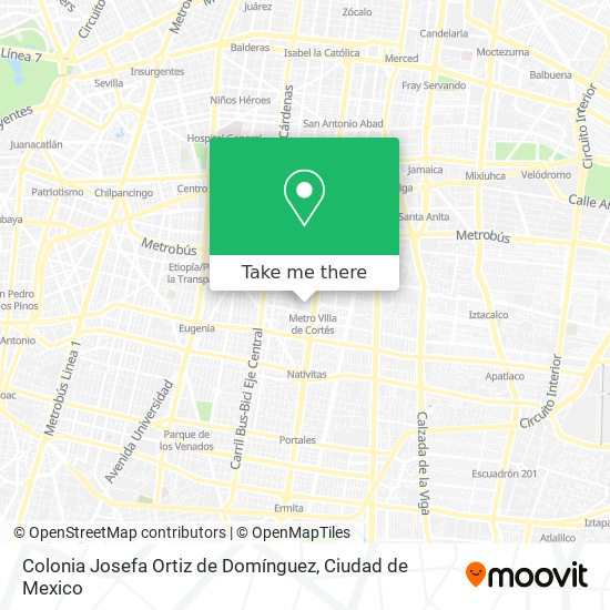 Colonia Josefa Ortiz de Domínguez map