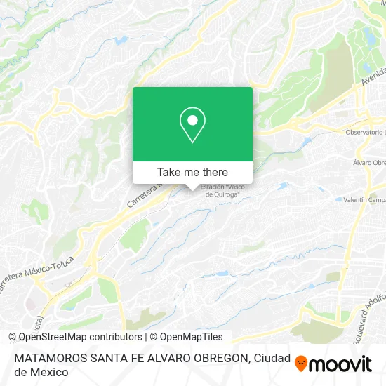 MATAMOROS  SANTA FE  ALVARO OBREGON map