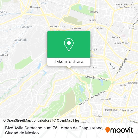 Blvd  Ávila Camacho núm  76  Lomas de Chapultepec map