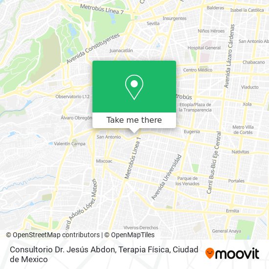 Consultorio Dr. Jesús Abdon, Terapia Física map