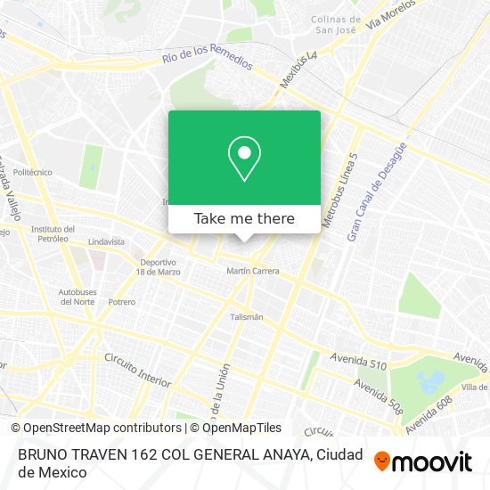 BRUNO TRAVEN  162 COL GENERAL ANAYA map
