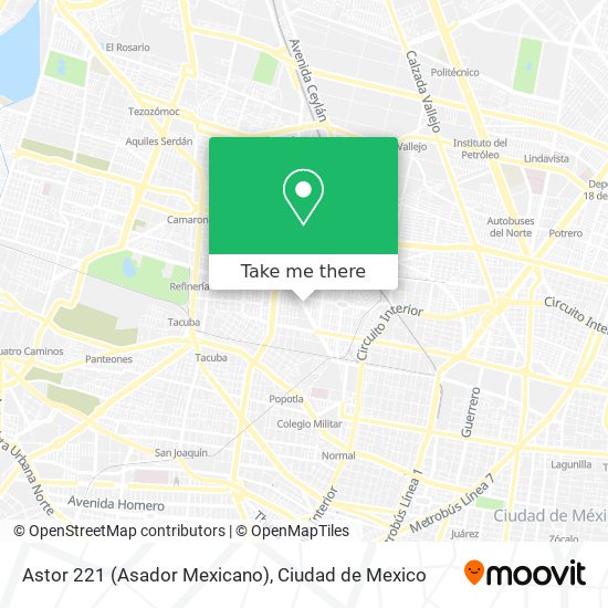 Mapa de Astor 221 (Asador Mexicano)