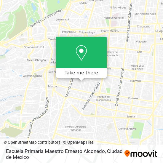 Mapa de Escuela Primaria Maestro Ernesto Alconedo