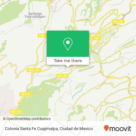 Colonia Santa Fe Cuajimalpa map