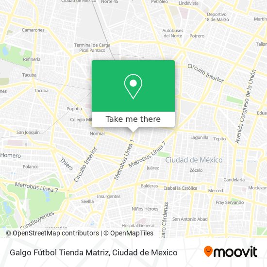 Mapa de Galgo Fútbol Tienda Matriz