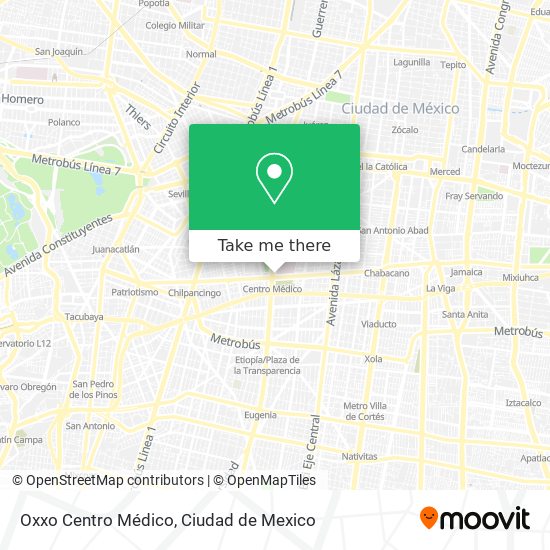 Oxxo Centro Médico map