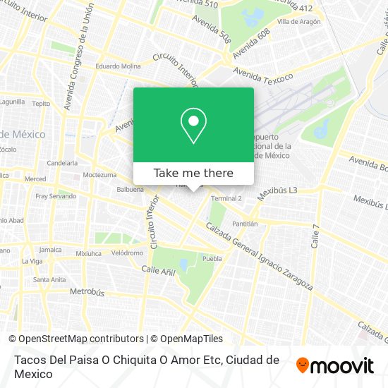 Tacos Del Paisa O Chiquita O Amor Etc map