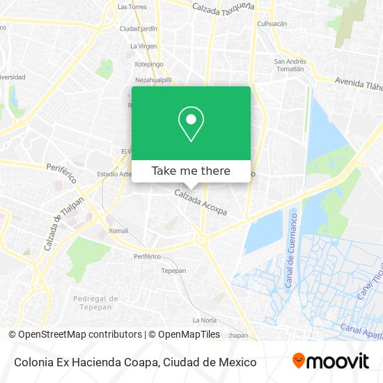 How to get to Colonia Ex Hacienda Coapa in Coyoacán by Bus, Metro or Train?