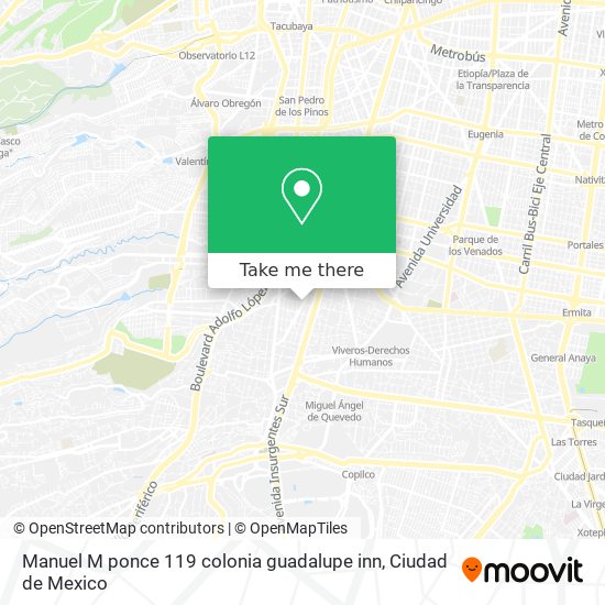 Manuel M ponce 119 colonia guadalupe inn map