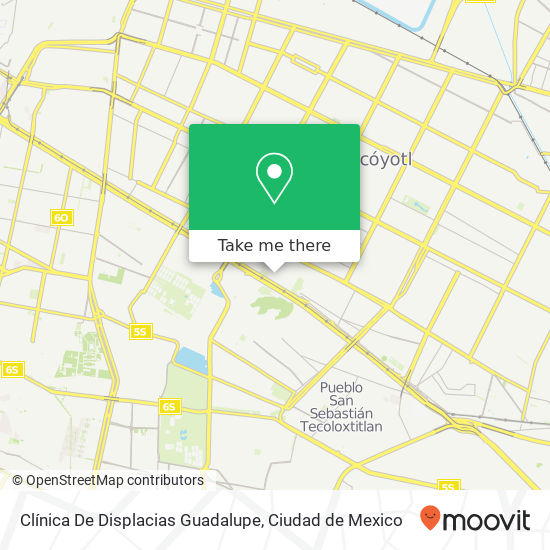 Mapa de Clínica De Displacias Guadalupe