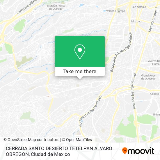 CERRADA SANTO DESIERTO  TETELPAN  ALVARO OBREGON map