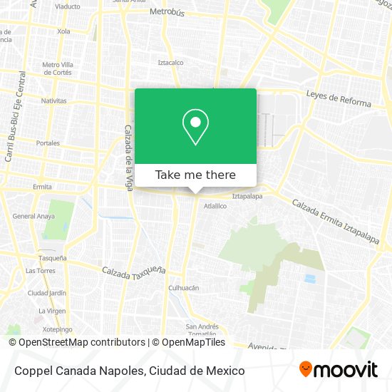 Coppel Canada Napoles map