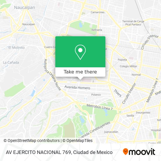 Mapa de AV  EJERCITO NACIONAL  769