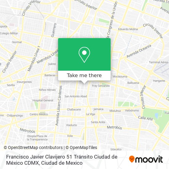 Francisco Javier Clavijero 51  Tránsito  Ciudad de México  CDMX map