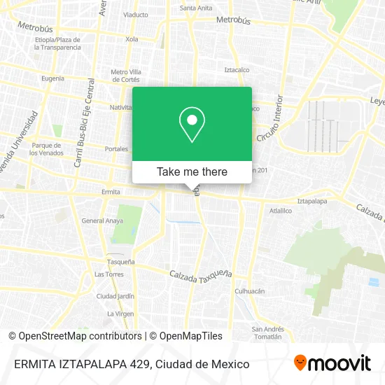 ERMITA IZTAPALAPA 429 map