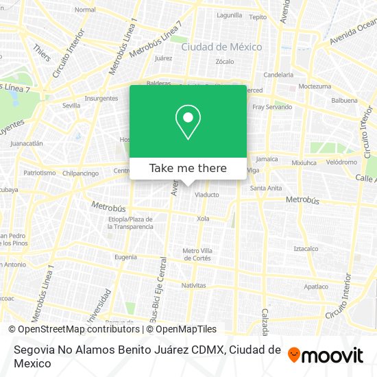 Segovia No    Alamos Benito Juárez CDMX map