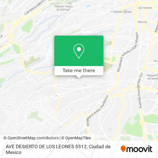 AVE  DESIERTO DE LOS LEONES 5512 map