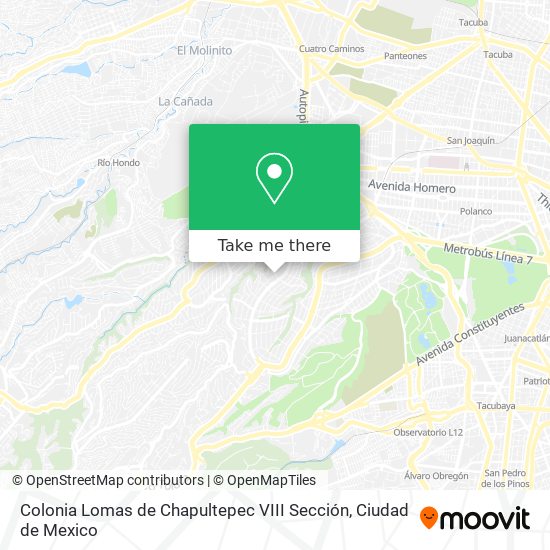 Mapa de Colonia Lomas de Chapultepec VIII Sección