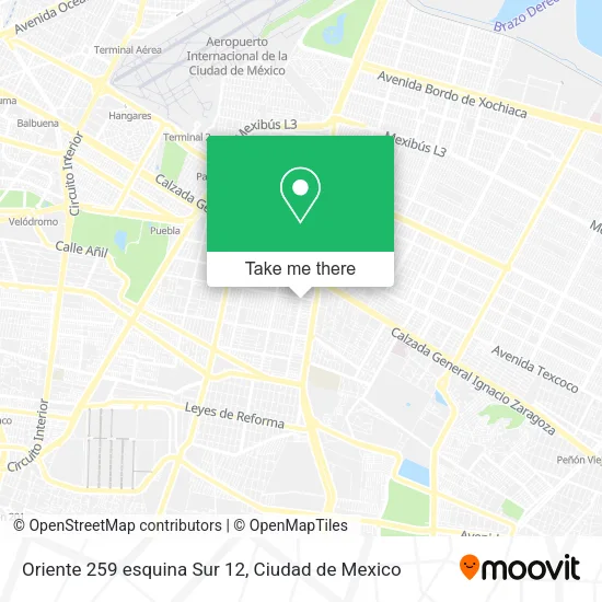 Oriente 259 esquina Sur 12 map