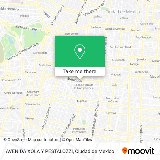 AVENIDA XOLA Y PESTALOZZI map