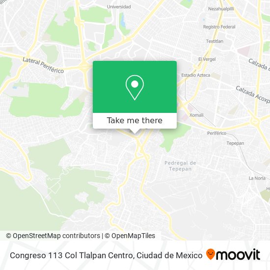 Congreso 113  Col  Tlalpan Centro map