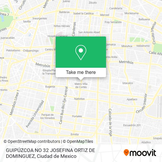 GUIPÚZCOA  NO 32  JOSEFINA ORTIZ DE DOMINGUEZ map