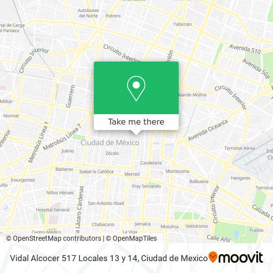 Vidal Alcocer 517 Locales 13 y 14 map