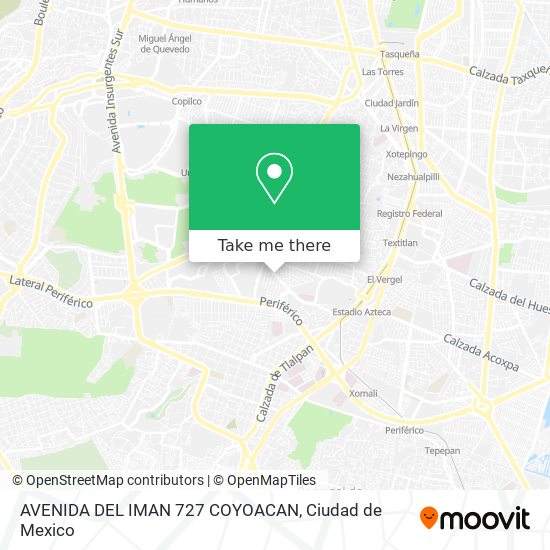 Mapa de AVENIDA DEL IMAN 727 COYOACAN